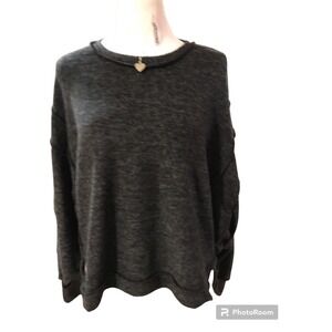 Zenana Gray Oversized Pullover Sweater Large/XL Soft, Cozy & Warm